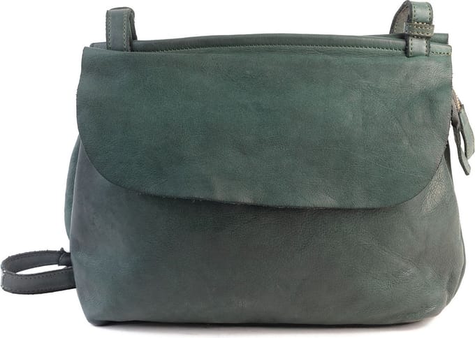 HAROLD'S Leren schoudertas Submarine Shoulderbag Flap Green donkergroen