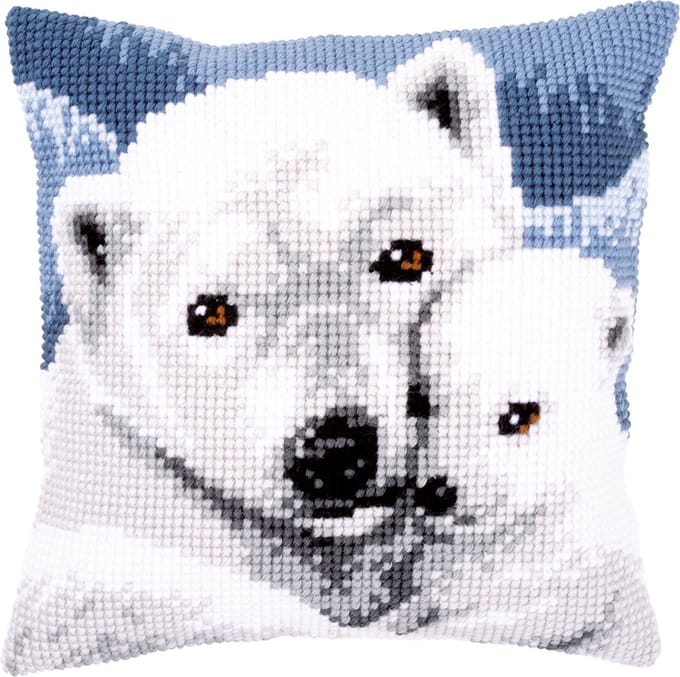 Kruissteekkussen kit Knuffelende ijsberen - Vervaco - PN-0157960