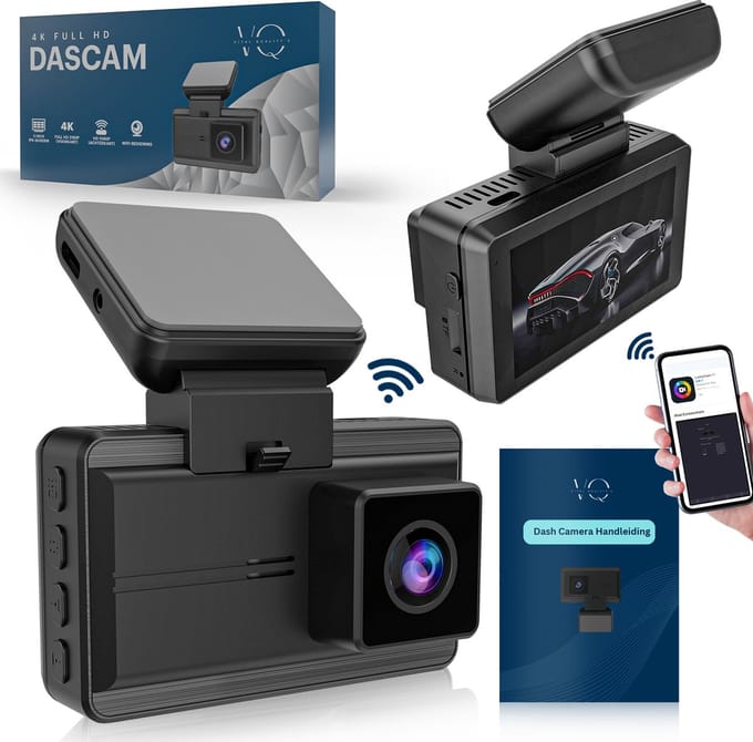Vital Quality's XC005 Dual Dashcam Voor Auto - 4K Full HD - Met APP & GPS