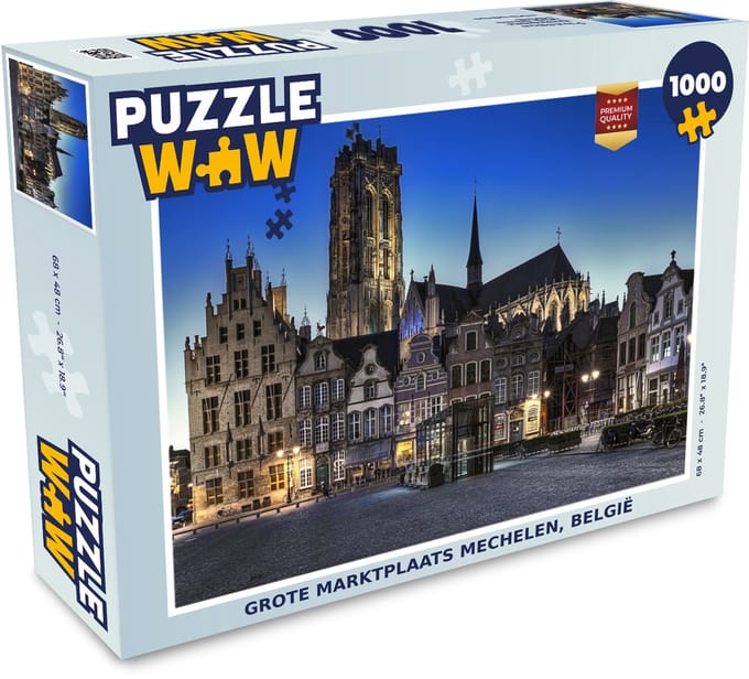 Puzzel Marktplaats - Lamp - Mechelen - Legpuzzel - Puzzel 1000 stukjes volwassenen