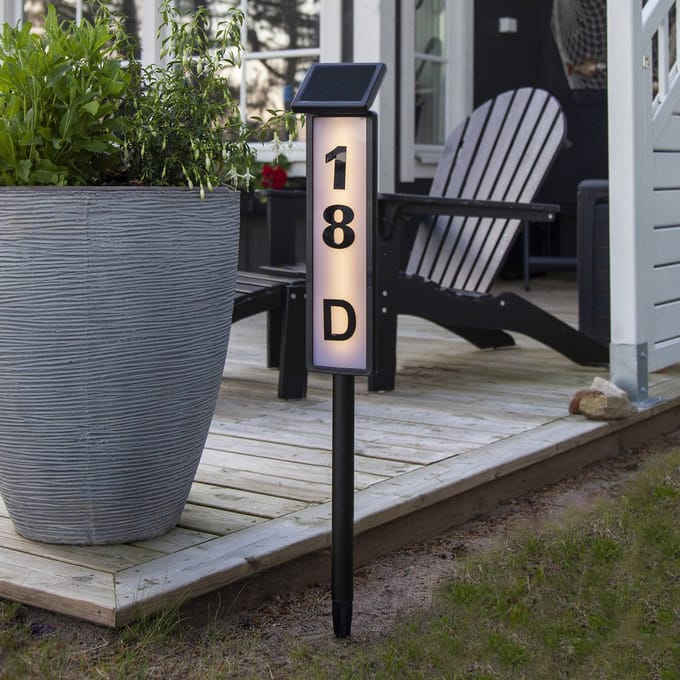 STAR TRADING LED solar-tuinlamp Pathy met huisnummerweergave