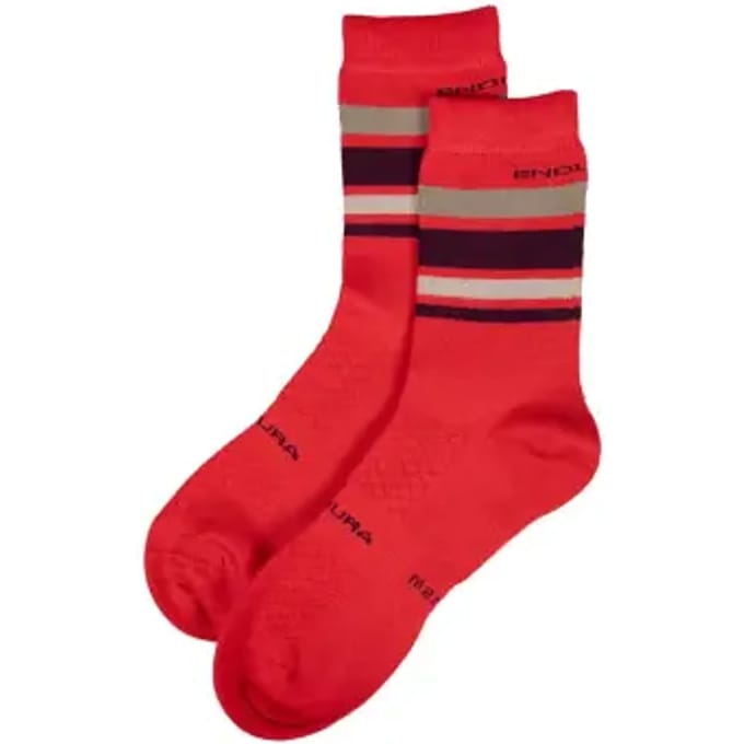 Endura Baabaa Merino Stripe Sock Pomegranate - S