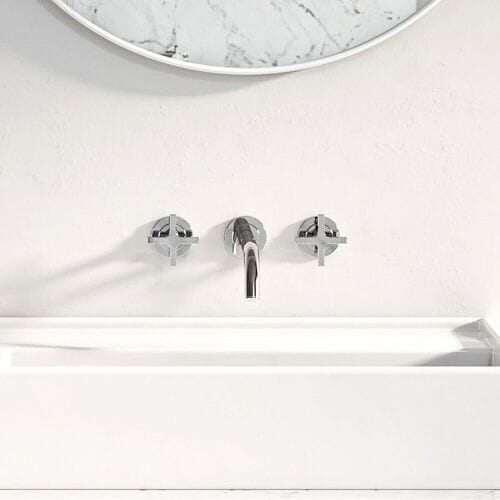 Kludi NOVA FONTE Classic 3-hole basin mixer for wall mounting 201460520