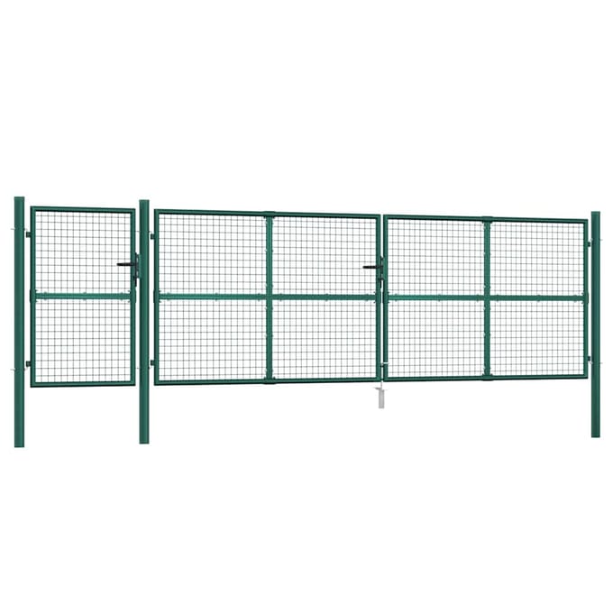 vidaXL - Tuinhek - van - gaas - 500x125 - cm - gegalvaniseerd - staal - groen
