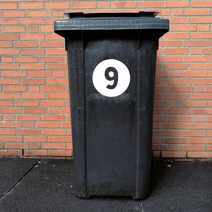 Huisnummer Zwart acryl - Cijfer 7 - Hoogte 30cm (blinde bevestiging)