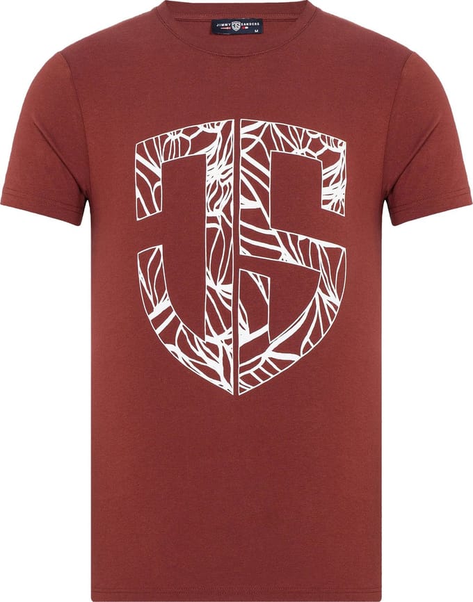 Jimmy Sanders – Walter – T shirt heren – Bordeaux rood – Maat M