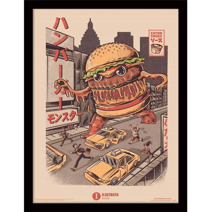 Wanddecoratie Pyramid Burgerzilla