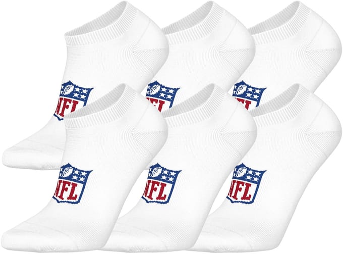 NFL SHIELD Sneaker Socks - 6-pack - Wit - Maat 35/38