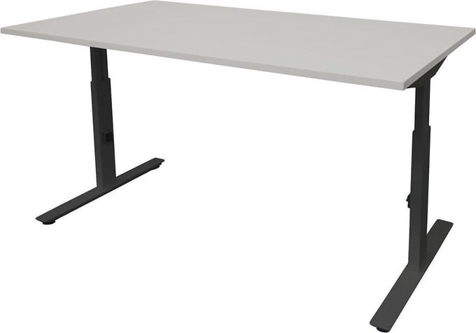 Verstelbaar Bureau - Linesto 180x80 grijs - zwart frame