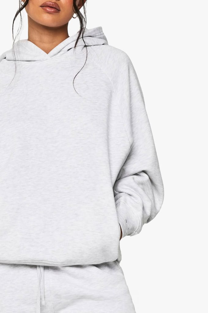 boohoo Dames Raglan naad Oversized Hoodie | Asgrijs | Maat: XL