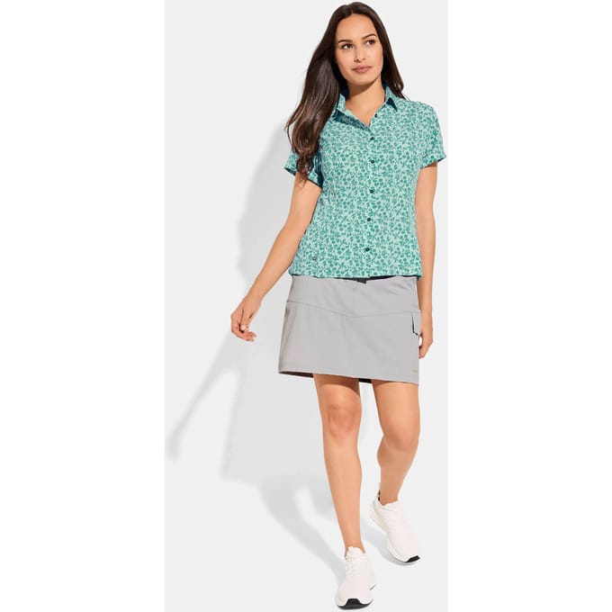 Functionele blouse, achter langer - groen / gedess. - Gr. 38 van Goldner Fashion