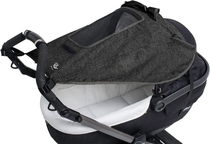 Zonnescherm kinderwagen universeel - Zonnedoek buggy - Donkergrijs