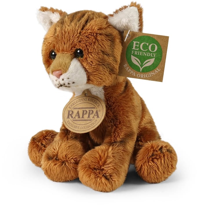Rappa Eco Friendly Speelgoed - Knuffel Kat - 14 cm - Rood
