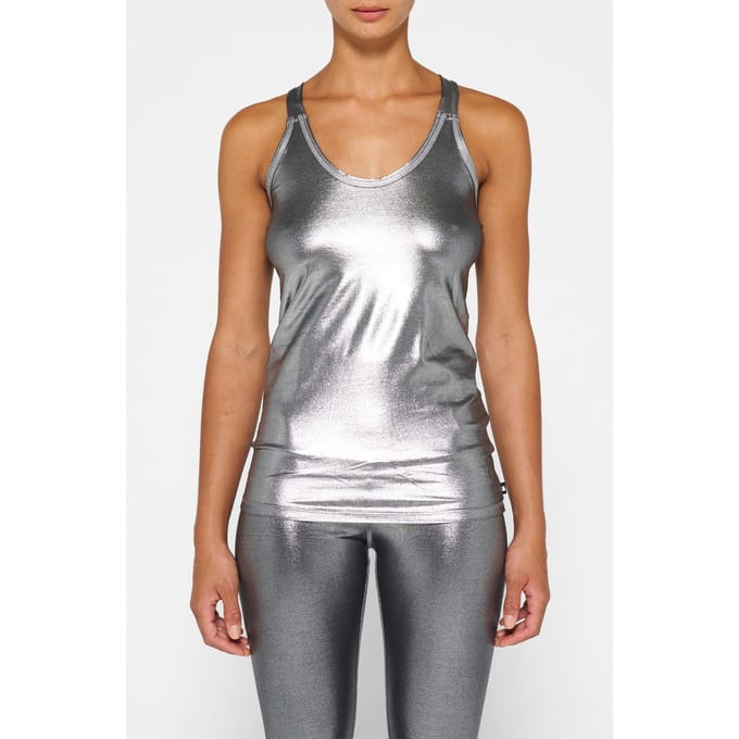 10DAYS Shiny Wrapper Silver Maat: XXS | Mouwloze Tops Outlet | Dames | Zilver