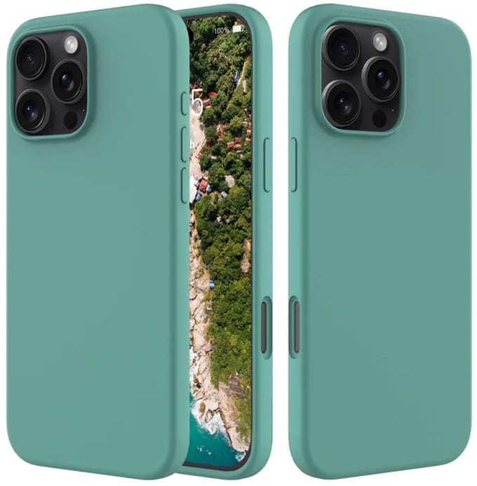 MobyDefend Hoesje - Geschikt voor iPhone 16 Pro Max - Matte Siliconen Backcover - Groen