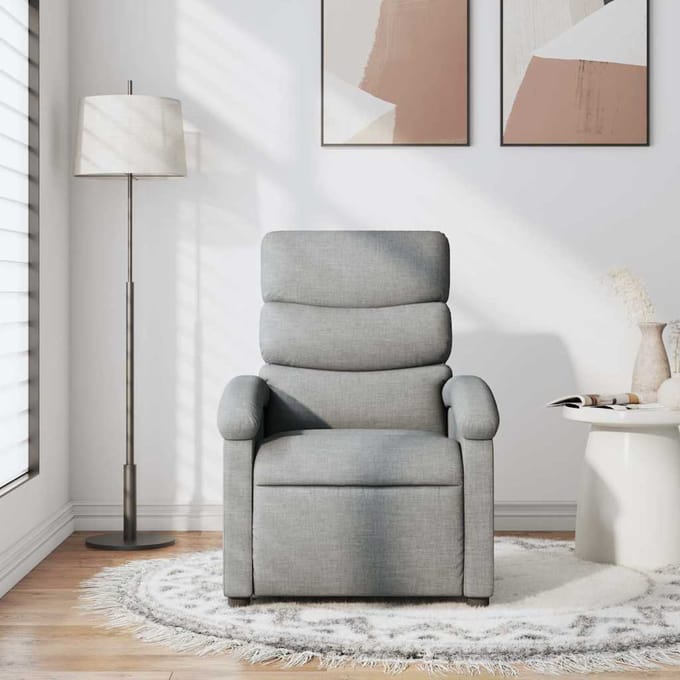 vidaXL - Fauteuil - verstelbaar - stof - lichtgrijs