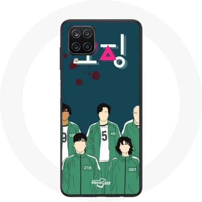 Coque Samsung Galaxy A12 Squid Game Affiche personnages Art