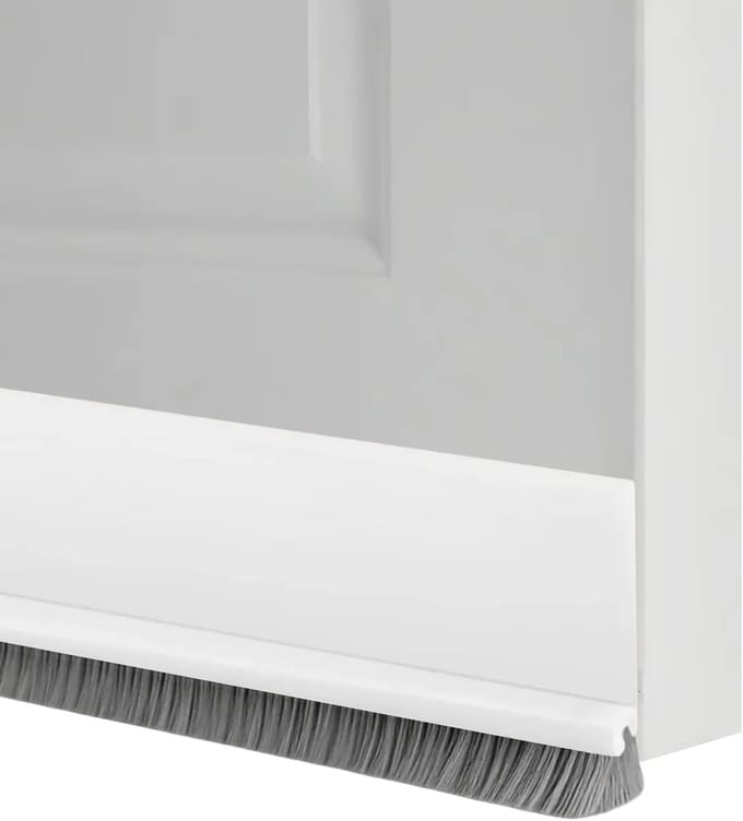 Deurafdichting met Borstel - Tochtstrip Deur - Tocht Weren - Zelfklevend - 100 cm - Wit