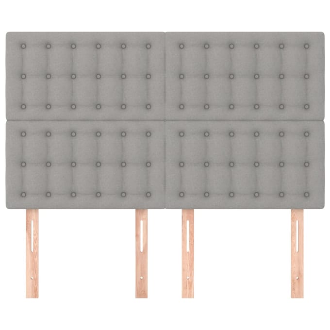 vidaXL - Hoofdbord - lichtgrijs - 144x5x118/128 - cm - stof