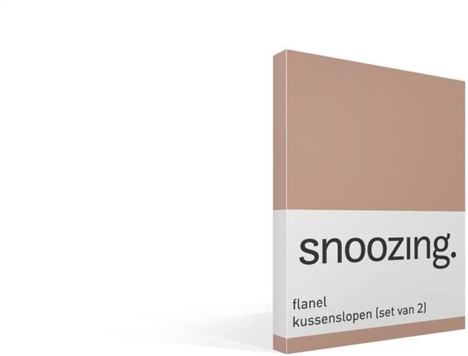 Snoozing flanel kussenslopen (set van 2) - Flanel - 40x60 cm - Mokka