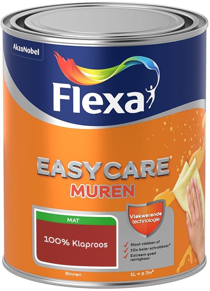 Flexa - Easycare Muren - 100% Klaproos - Mengverf - 1 L