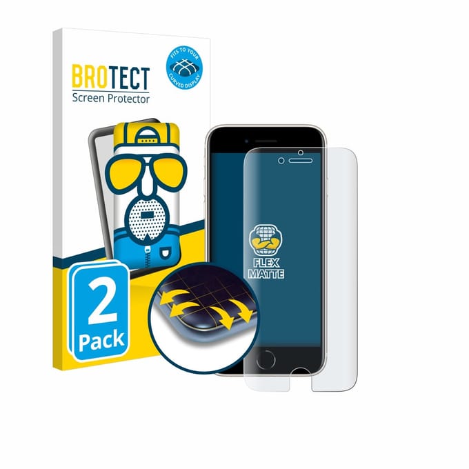 BROTECT - Screenprotector voor Apple iPhone SE 3 2022 - Folie Beschermfolie matte volledig dekking 2 Stuks