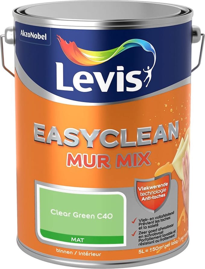 Levis - Easyclean Mur Mat Mix - Clear Green C40 - Mengverf - 5 L