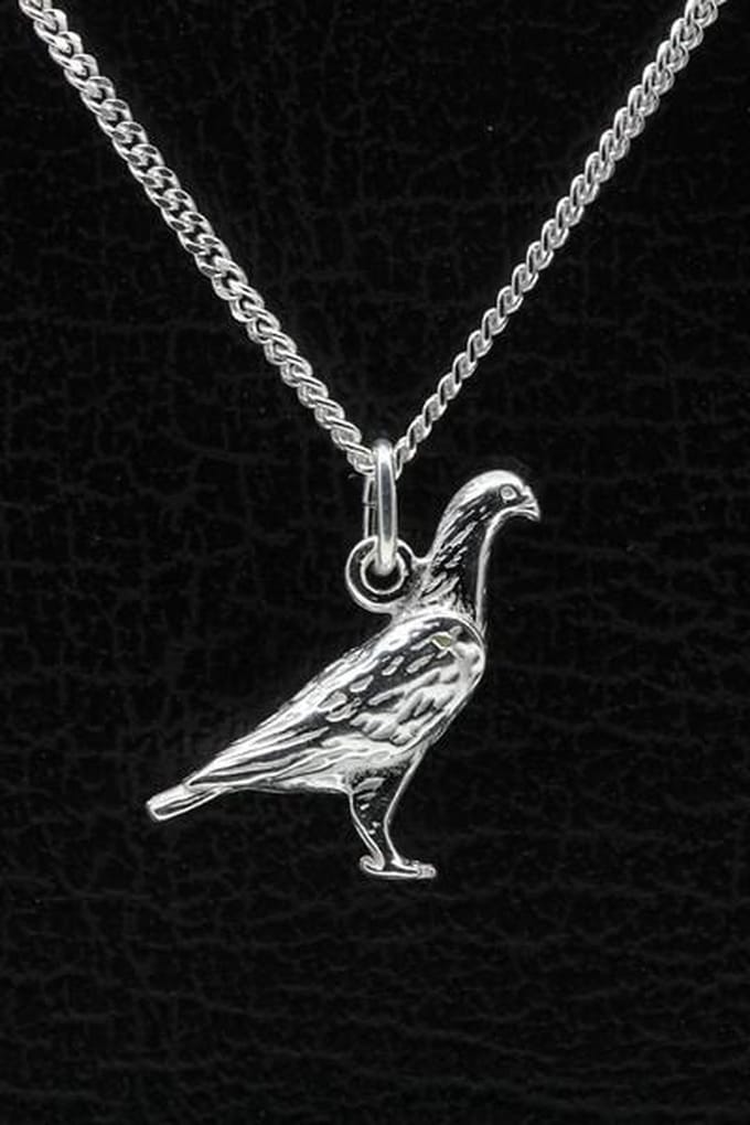 Zilveren Duif ketting hanger - groot