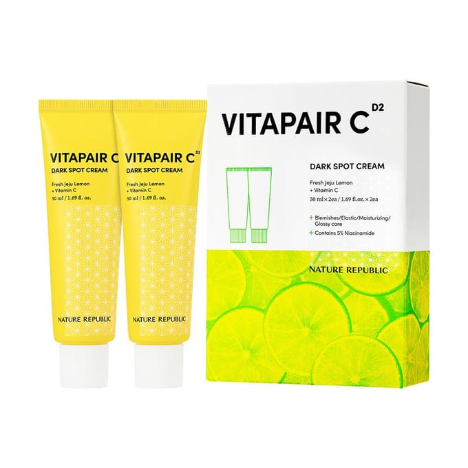 Nature Republic Vitapair C Donkere Vlekken Crème 50ml + 50ml Dubbele Set yellow