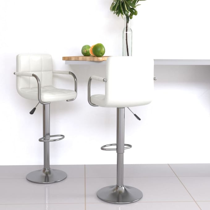 vidaXL - Barstoelen - 2 - st - kunstleer - wit
