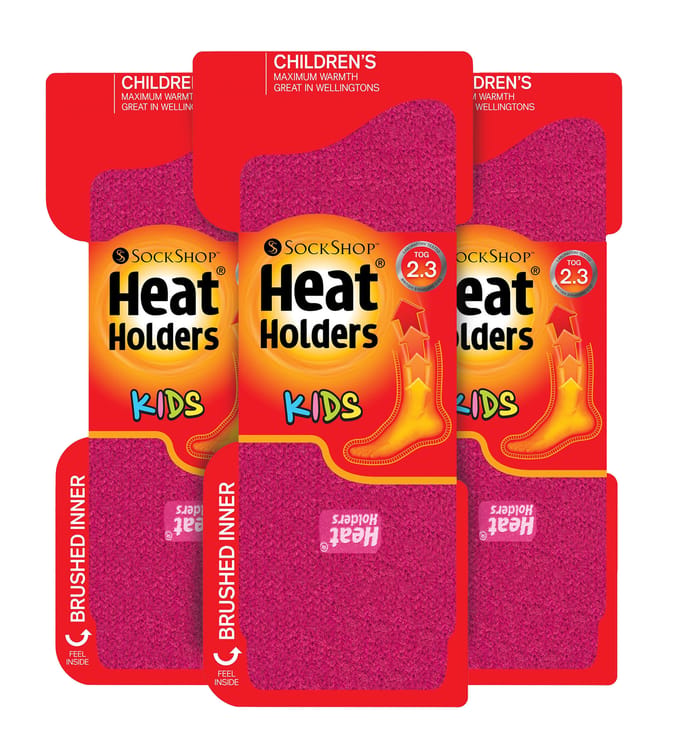 Heat Holders - Set van 3 thermo wintersokken voor kinderen - Framboos