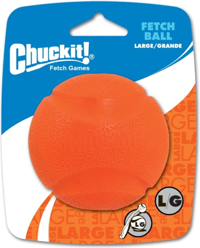 Chuckit! Fetch Ball - Hondenspeelgoed - Hondenbal - Natuurlijk Rubber - Large - Ø7 cm - Oranje - 1 Stuks