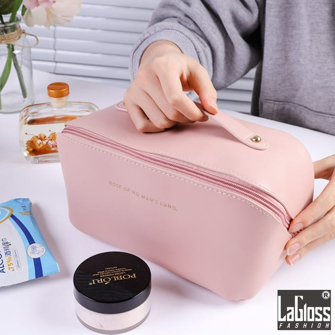 LaGloss® Make-Up Reistas Roze- Compacte Cosmetica Organizer - 23x12x13cm