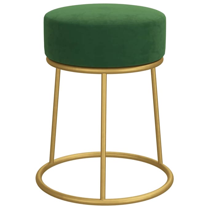 vidaXL - Hocker - rond - fluweel - groen