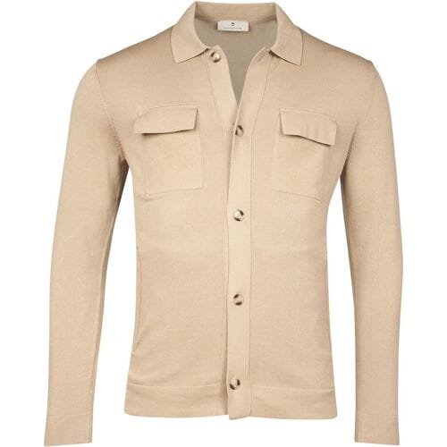 Thomas Maine Vest Overshirt Button Cardigan Single Knit Beige / male