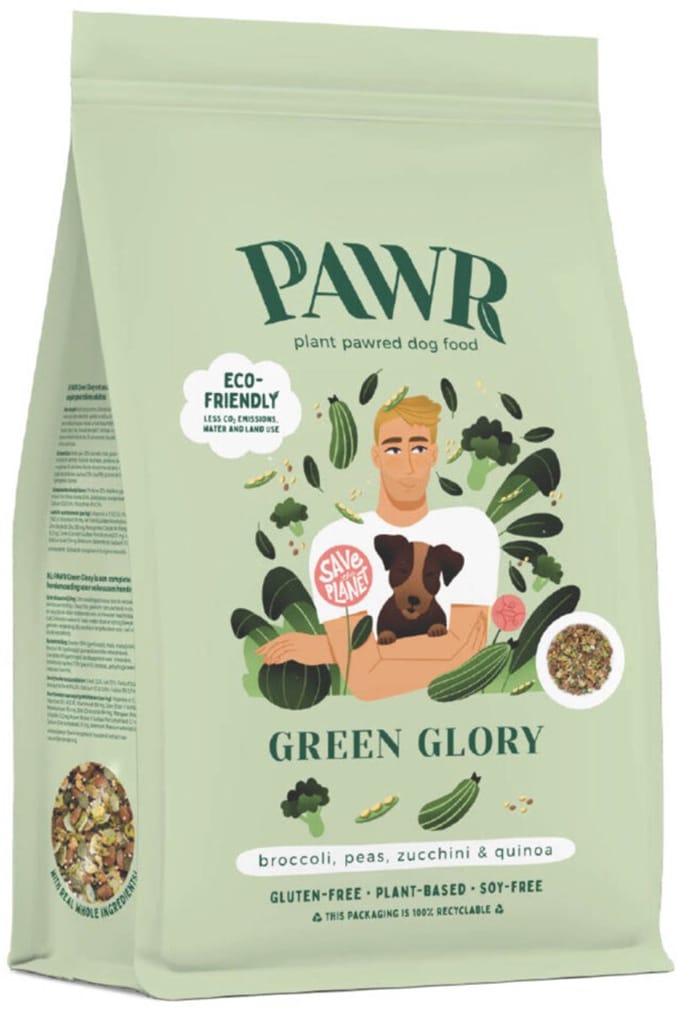 9x PAWR Plantaardig Hondenvoer Green Glory 750 gr