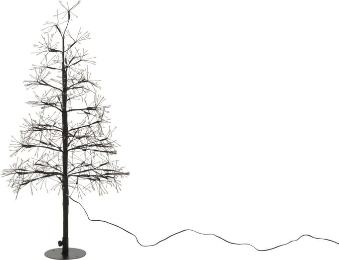 J-Line decoratie Boom - warm witte - ijzer - zwart - small - LED
