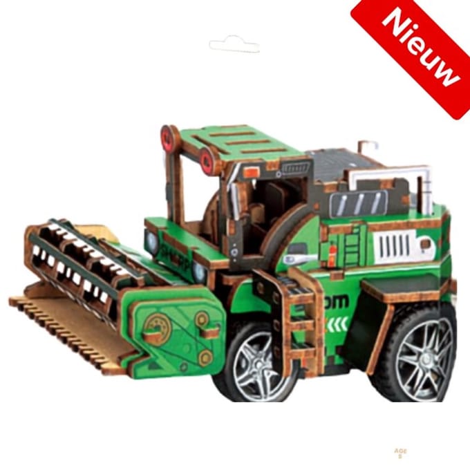 Kitcreatives- 3D Bouwpakket- Graanoogstmachine- gekleurd