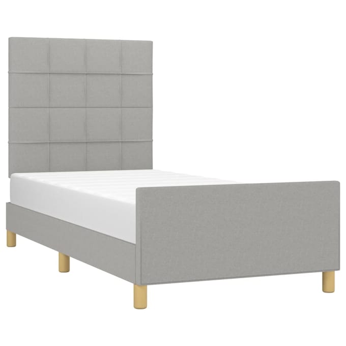 vidaXL - Bedframe - zonder - matras - 80x200 - cm - stof - lichtgrijs