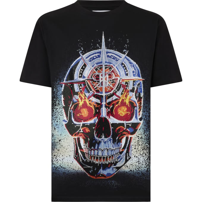 Round Neck T-Shirt Chrome Skull Stones