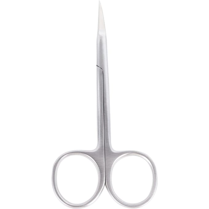 Ciseaux à cuticules professionnels à pointe précise Lame courbée en acier inoxydable Ciseaux de manucure white