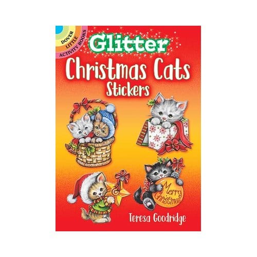Glitter Christmas Cats Stickers - Little Activity Books - Teresa Goodridge