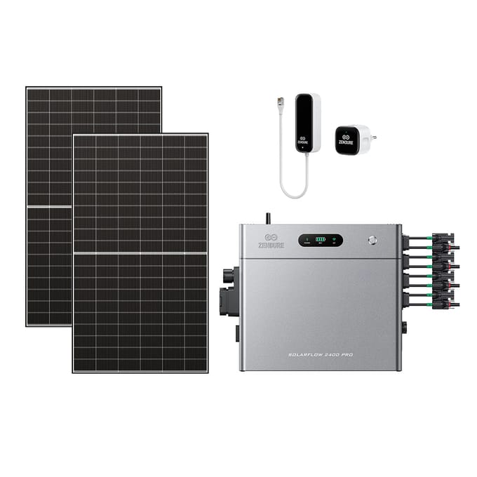Zendure SolarFlow 2400 Pro - SolarFlow 2400 Pro & Slimme Meter P1 / Zonder batterij / 2*515W Bifacial Panel  (1300Wp Max)