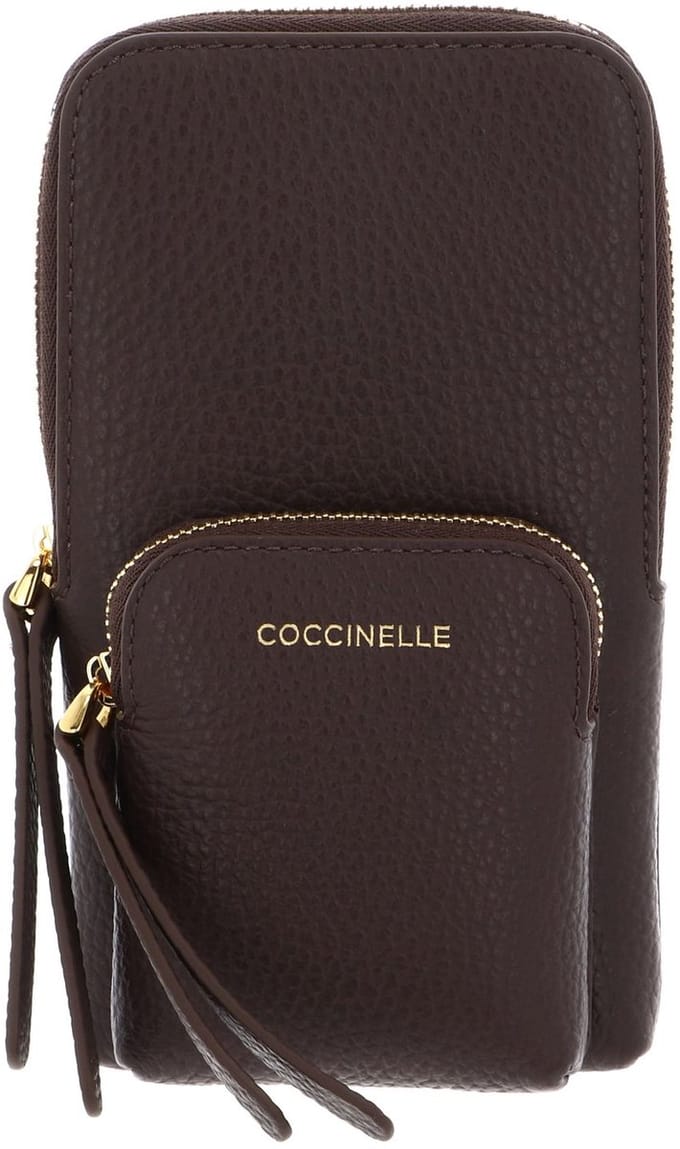COCCINELLE Leren telefoontasje Pixie Hi-Tech Phone Bag Brunette bruine