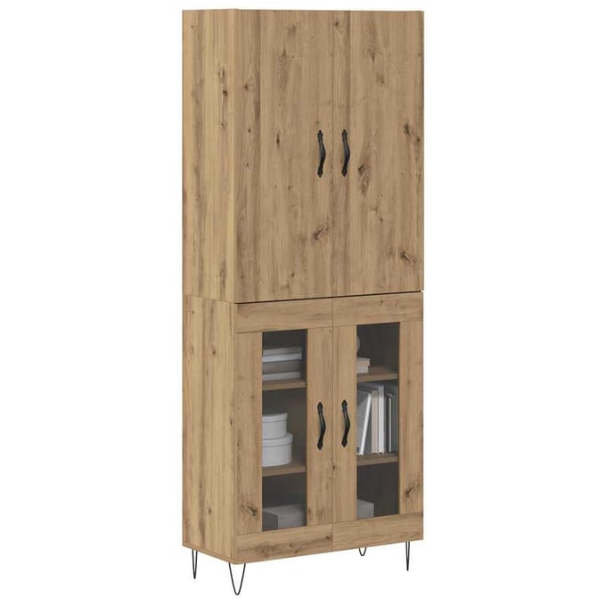 vidaXL - Highboard - 2 - st - Artisan - Eiken - 69,5 - x - 34 - x - 180 - cm - Bewerkt - hout