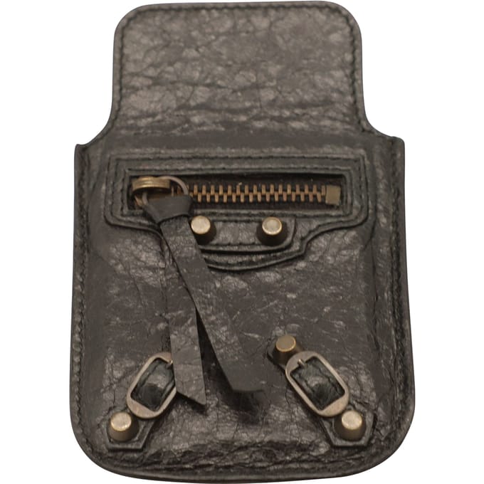 Balenciaga Telefoonhoesje in Zwart Leer