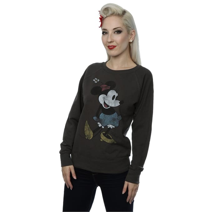 Disney Dames/Dames Klassiek Minnie Mouse Heather Sweatshirt (Licht Grafiet)