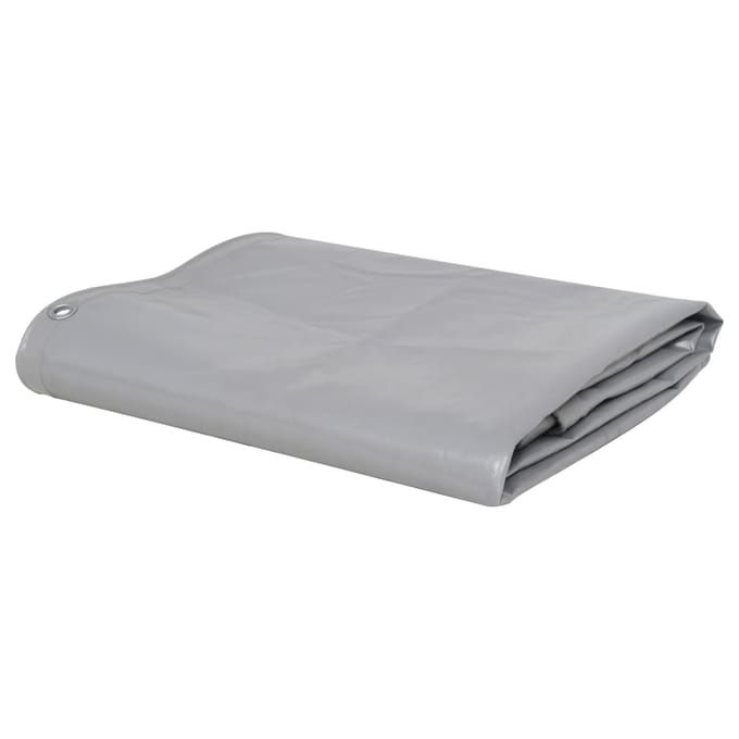 vidaXL - Zeilen - Grijs - 2 - x - 3 - m - Canvas - met - PVC-coating