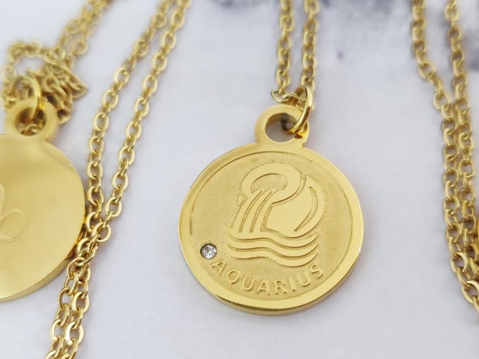 Mei's - Muse Zodiac Waterman - ketting dames - RVS goud - 45 t/m 50 cm