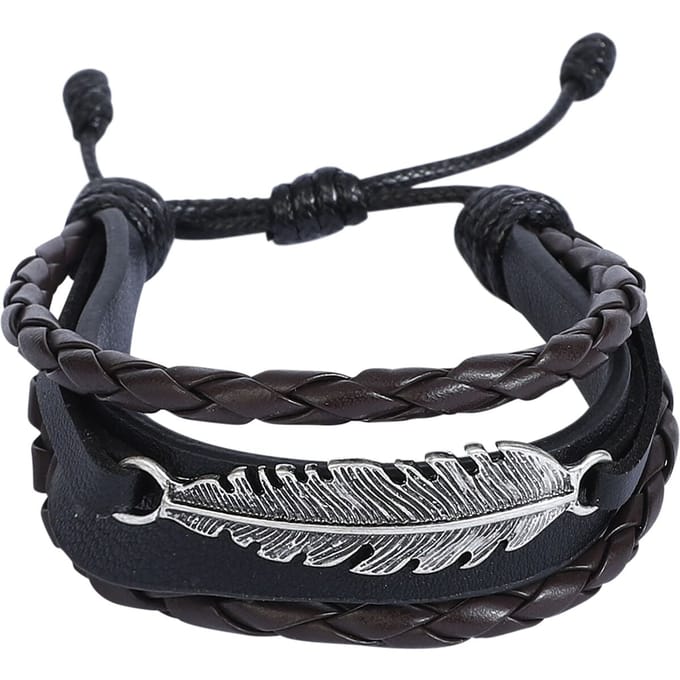 R.E.D. by EMP Kunstlederen armband - Feather - bruin-zwart